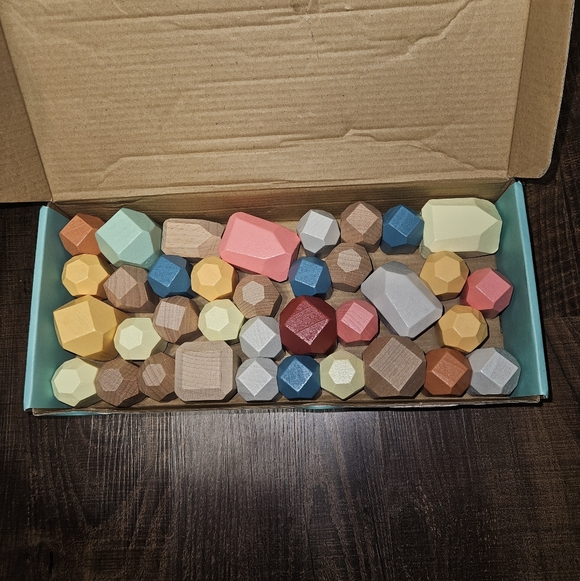 Bestamtoy Wooden Sorting Stacking Rocks - Picture 3 of 3